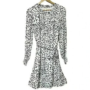 Cloth & Stone Dress Womens Small White Snow Leopard Boho Belted Knee Length NWOT